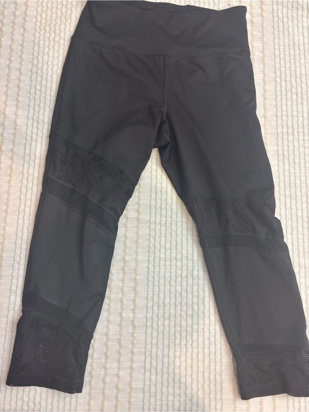 Fila Black Leggings with Lace Panels